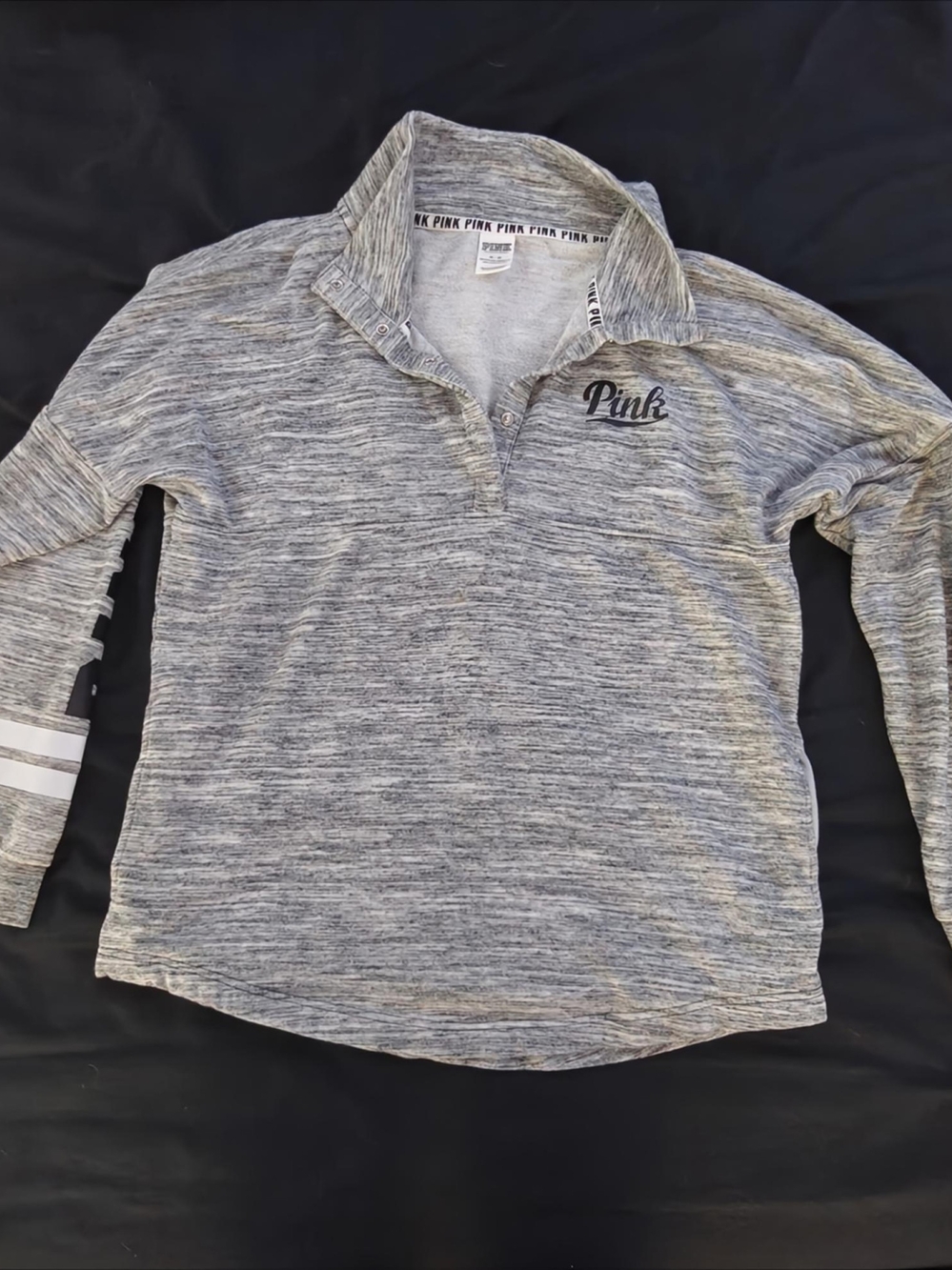 PINK Victoria's Secret Heather Gray V-Neck Pullover